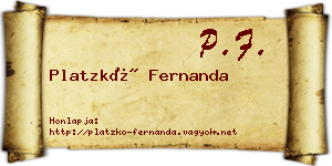Platzkó Fernanda névjegykártya